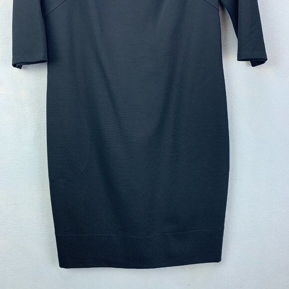 Betsey Johnson Dress Womens 10 Black Sheath 3/4 Sleeve Cutout‎ Pockets Stretch - Picture 3 of 16